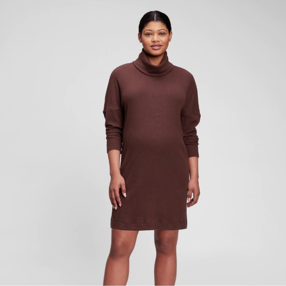 NWOT Gap Maternity Cozy Knit Turtleneck Ribbed Dress